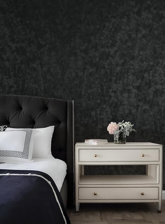 Yasinet Peel and Stick Wallpaper Black Removable Wallpaper Modern Black Contact - Image 6