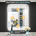 24x32 LED Bathroom Mirror with Lights, Backlit and Front Lit Anti-Fog Lighted - Image 5