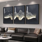Large Framed Modern Abstract Mountain Wall Art by Cuspin
