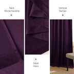 NICETOWN Blackout Purple Gothic Velvet Curtains 96 inch Long, Dark Purple - Image 9