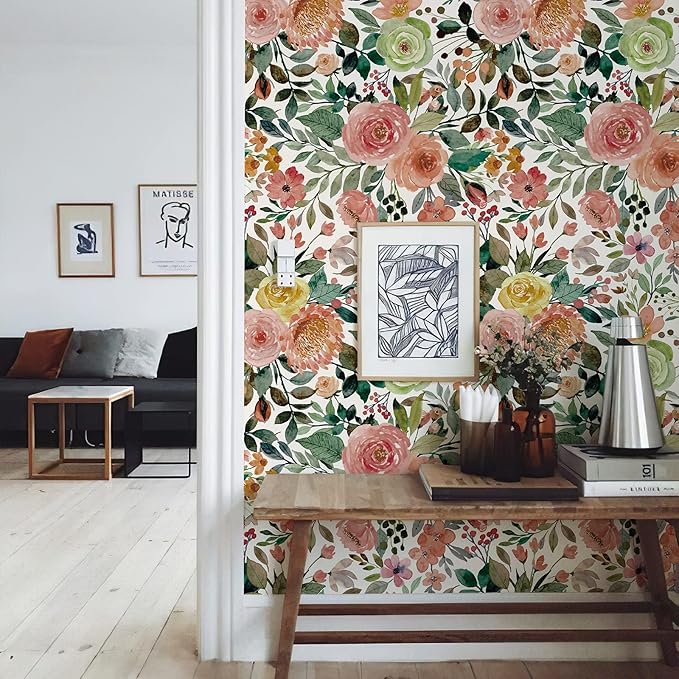 Floral Pattern Self-Adhesive Contact Paper, Oil and Water Resistant Drawer - Image 3