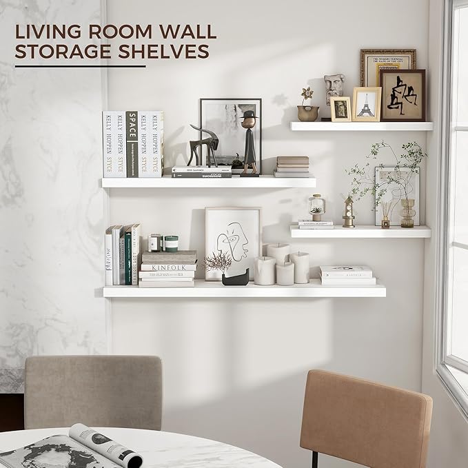 Venusmiles Floating Shelves for Wall 24 inch Long, Engineered Wood Wall Shelves - Image 5
