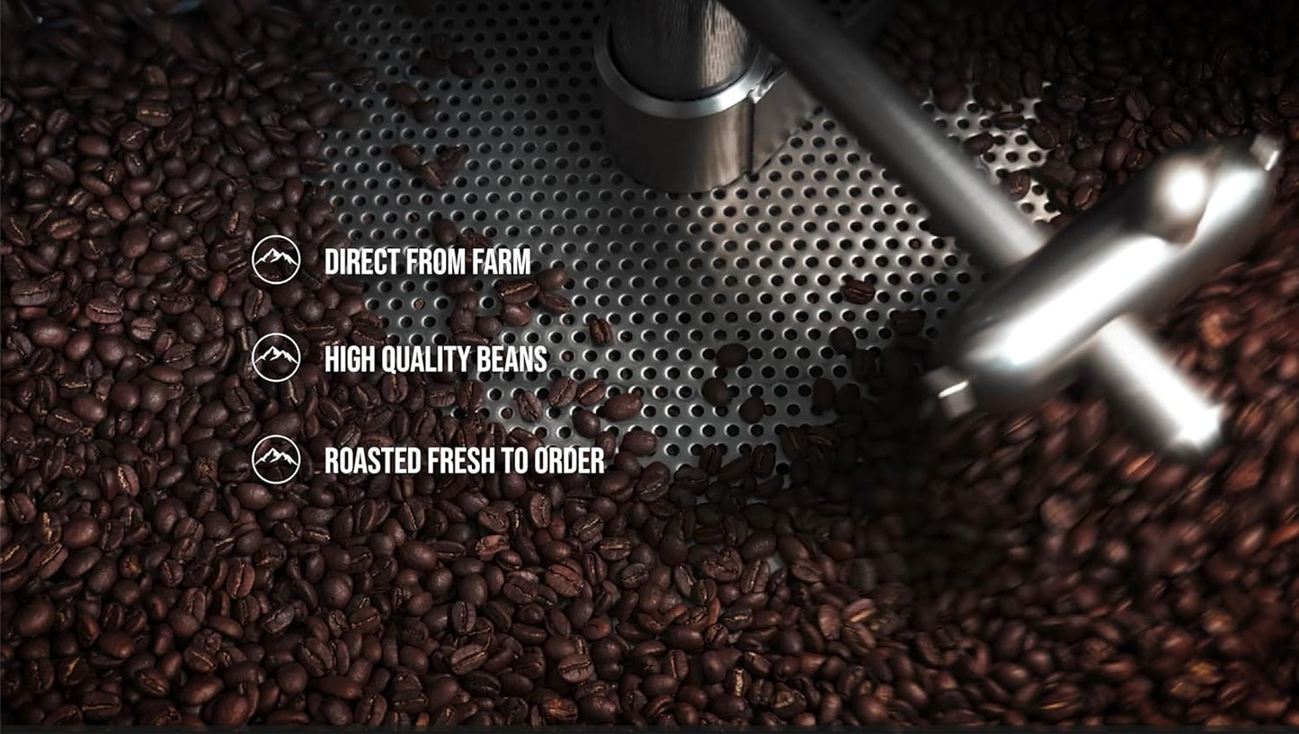 PURE EARTH COFFEE CO. Whole Bean Coffee, Nicaragua Single-Origin Beans, Medium Roast, Low Acid Gourmet Specialty Grade Coffee, Caramel, Chocolate, Nutty Flavor Notes 12oz