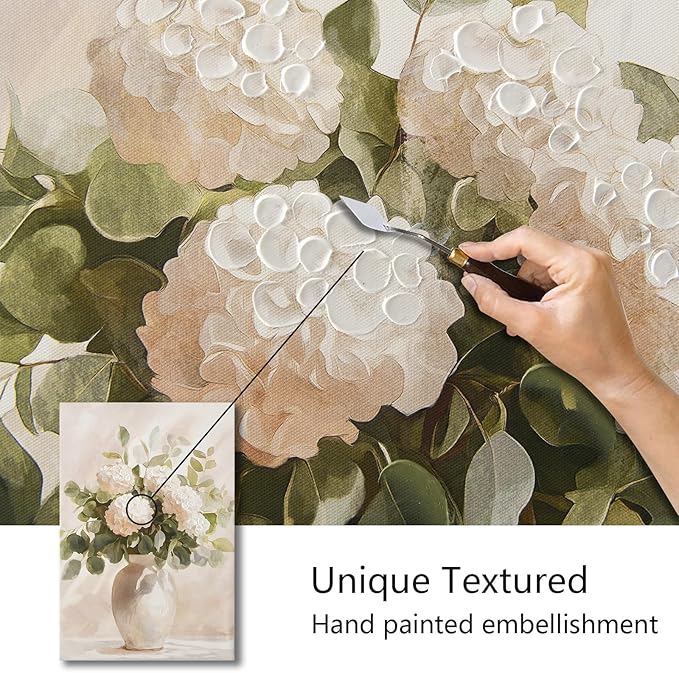 Hand painted Rustic Farmhouse Flower Canvas Wall Art, Soothing Calming Nature - Image 2