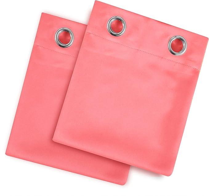 LEMOMO Blackout Curtains 38 x 54 inch/Coral Curtains Set of 2 Panels/Thermal - Image 9