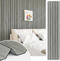 Grey Wood Wall Panels Textured Wood Slats 3D Soundproof Wall Panels Peel and by STICKEEP