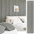 Grey Wood Wall Panels Textured Wood Slats 3D Soundproof Wall Panels Peel and by STICKEEP