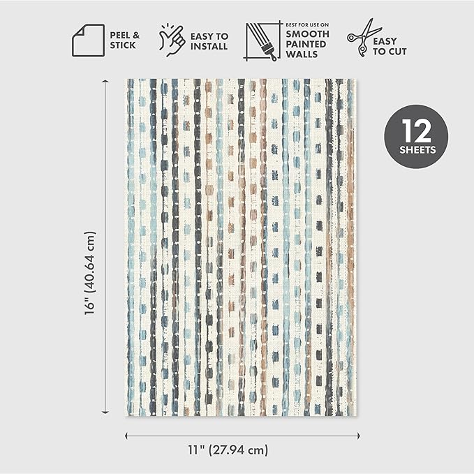Main Street Peel and Stick Wallpaper Eco-Friendly Sheets 12 Pack, 11 X 16 Inch - Image 2