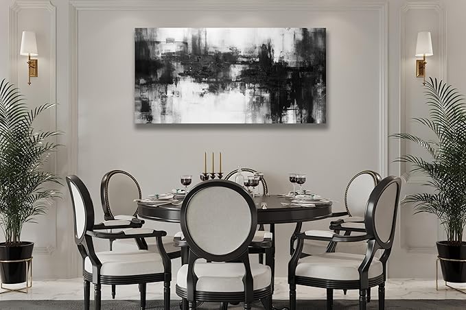 VHMING Black Abstract Wall Art Decor Black and White Painting Pop Culture Wall - Image 6