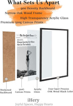 iHery Premium Natural Black OAK Wood 12x16in Trendy Framed Wall Art, Retro - Image 3