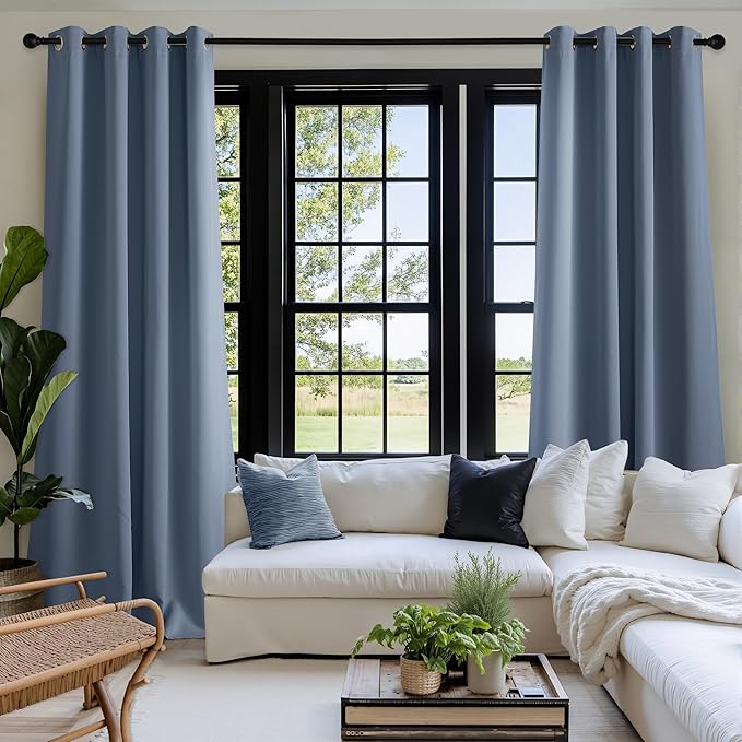 NICETOWN Stone Blue Energy Saving Drapes - Image 8