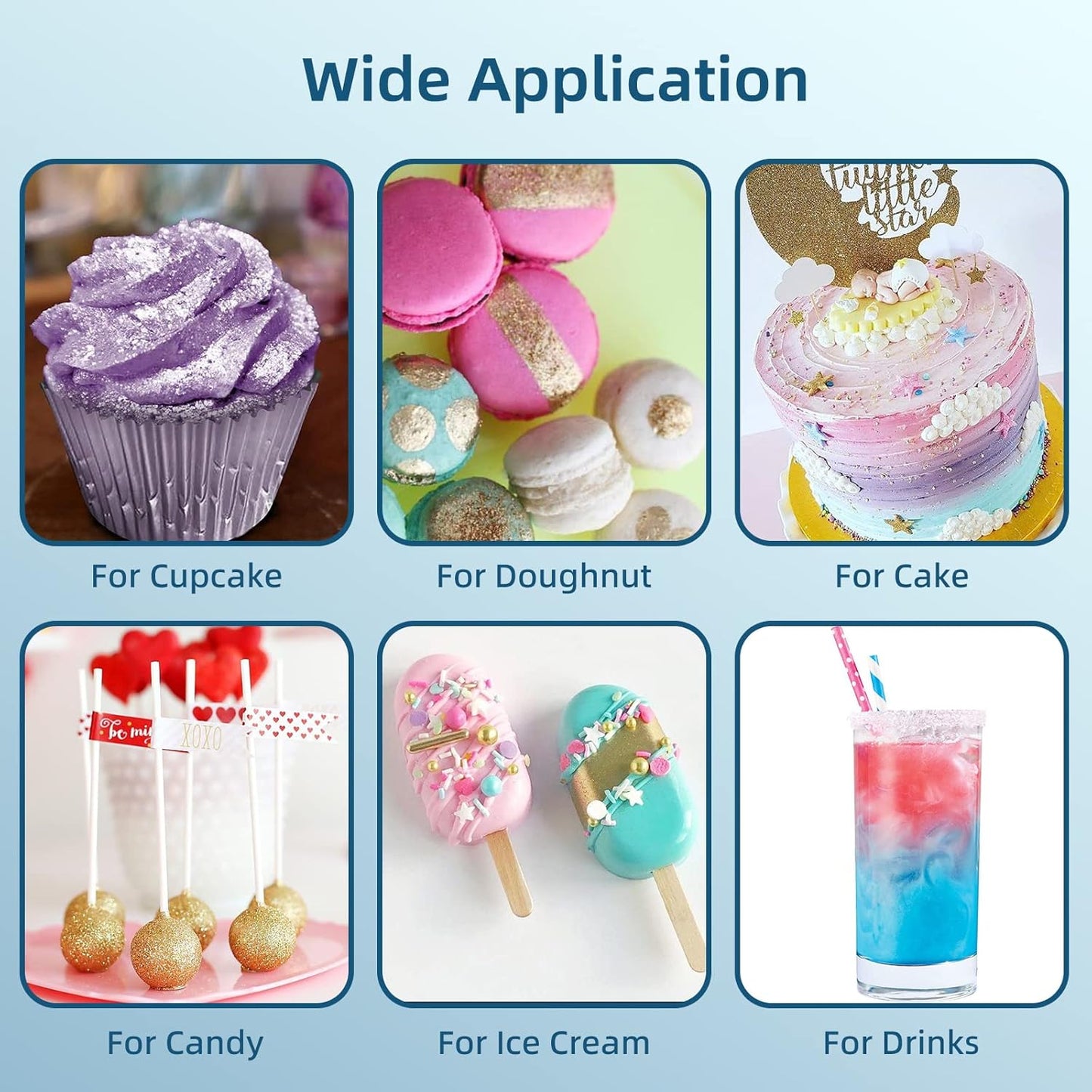 Edible Glitter - 10g Luster Dust Edible Food Grade Coloring Glitter for Cake Decorating, Baking, Drinks - Shimmer Dust Powder, Metallic Color Dusting Powder for Icing,Fondant,Candy, Cookie (Rose Gold)