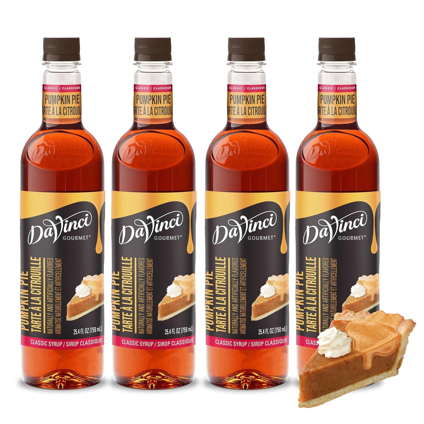 DaVinci Gourmet Classic Pumpkin Pie Syrup, 25.4 Fluid Ounces (Pack of 4)
