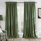 NICETOWN Sage Green Blackout Curtains 72 inches Long 2 Panels, Farmhouse and by NICETOWN