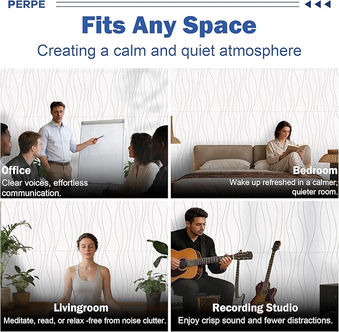 6 PCS Acoustic Panels, 23.6x23.6'' Self-Adhesive Soundproof Wall Panels - Image 8