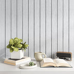 VEELIKE Light Grey Wood Wall Panels Peel and Stick Wood Slat Wall Panel - Image 7