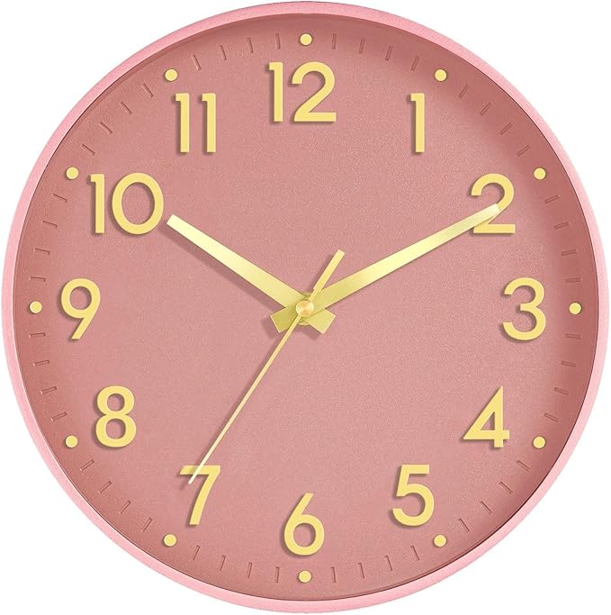 Mosewa Wall Clock 10 Inch, Battery Operated Silent Non-Ticking Modern Analog by MOSEWAWALLCLOCK