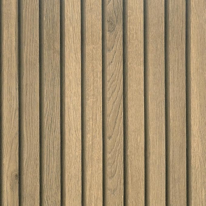 VEELIKE Natural Oak Wood Slat Wallpaper Peel and Stick Light Wood Panel Look by VEELIKE