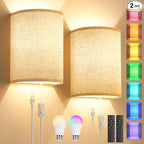 Plug in Wall Sconces Set of Two: Wall Lights by Yunaking