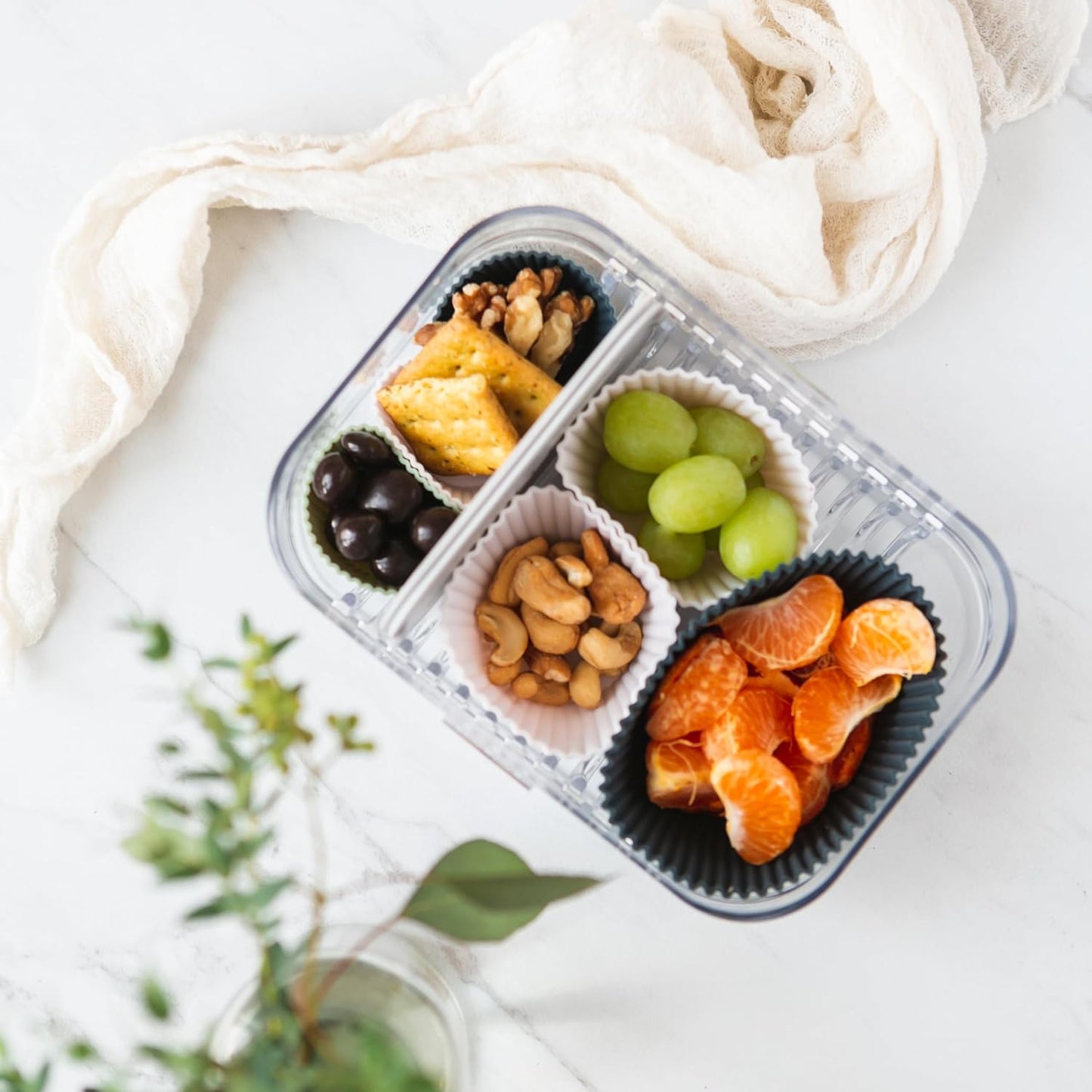 The Silicone Kitchen Starter Set Gift Bundle, 24 Regular, 12 Jumbo, 24 Mini Baking Cups, 2 Half-Sheet, 2 Quarter-Sheet Baking Mats, Blue, Green, White