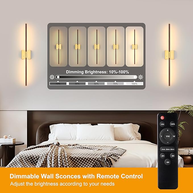 Morauroral Walnut Battery Operated Wall Sconce - Image 2