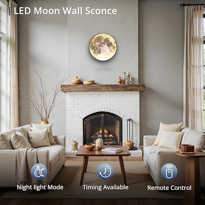 Dimmable Moon Wall Light 9.5 inch Wall Lights - Image 2