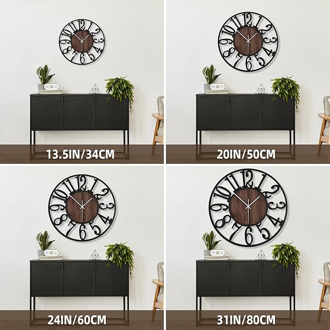 Large Wall Clock for Living Room Decor, 20 Inch Non Ticking Silent, Battery - Image 2