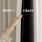 FMFUNCTEX 100% Beige Blackout Patio Sliding Glass Door Curtains 84 inch Length - Image 7