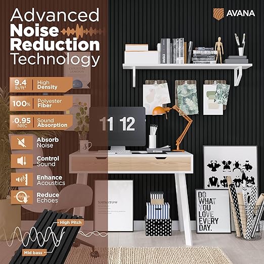 Avana Acoustic Wood Wall Panels – 47.2 X 12.6 Inch Black Oak Acoustic Panels 1 - Image 5