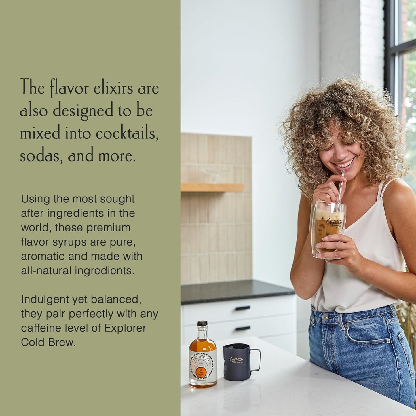 Explorer Caramel Coffee Syrup Flavor, All Natural Gluten Free Flavoring, with Himalayan Sea Salt for Drinks, Lattes, Cocktails & Shakes, 12.7 fl oz