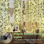 suddus 200 LED Vine with Light Plug in, 6.5ft x 6.5ft Pothos Fairy Curtain - Image 2