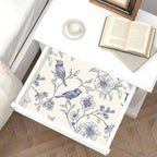Beige Wallpaper Peel and Stick Blue Floral Bird Vintage Contact Paper 17.5" x - Image 7