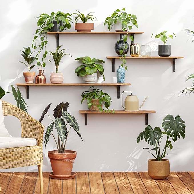 DINZI LVJ Long Wall Shelves, 39.4Inch Wall Mounted Shelves Set of 2, Extra - Image 5