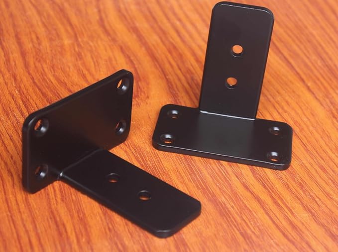 12 Pack - 3 inch Black Hidden L Shelf Bracket Iron Floating Shelf Brackets - Image 5