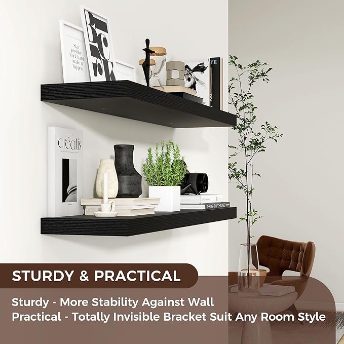 Venusmiles Floating Shelves for Wall 36 inch Long, Engineered Wood Wall Shelves - Image 5