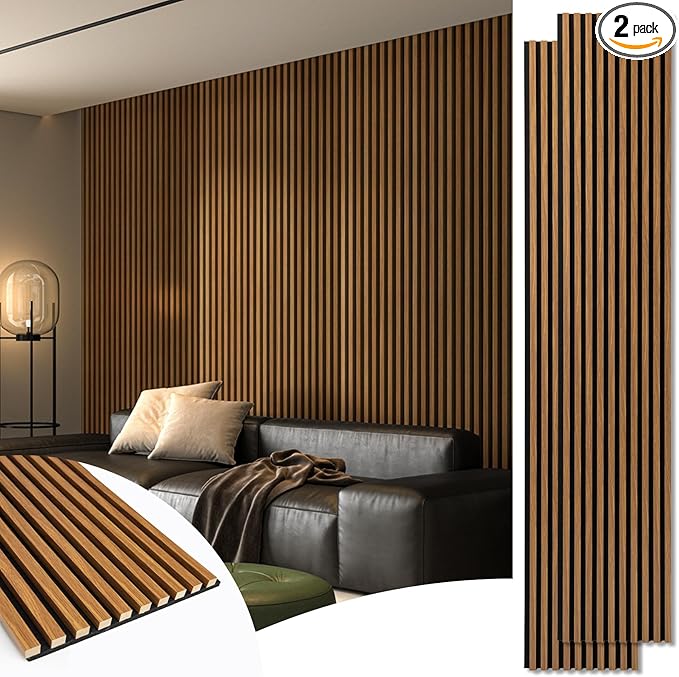Art3d 2-Pack 108" x 12" Acoustic Wood Panels by Art3d