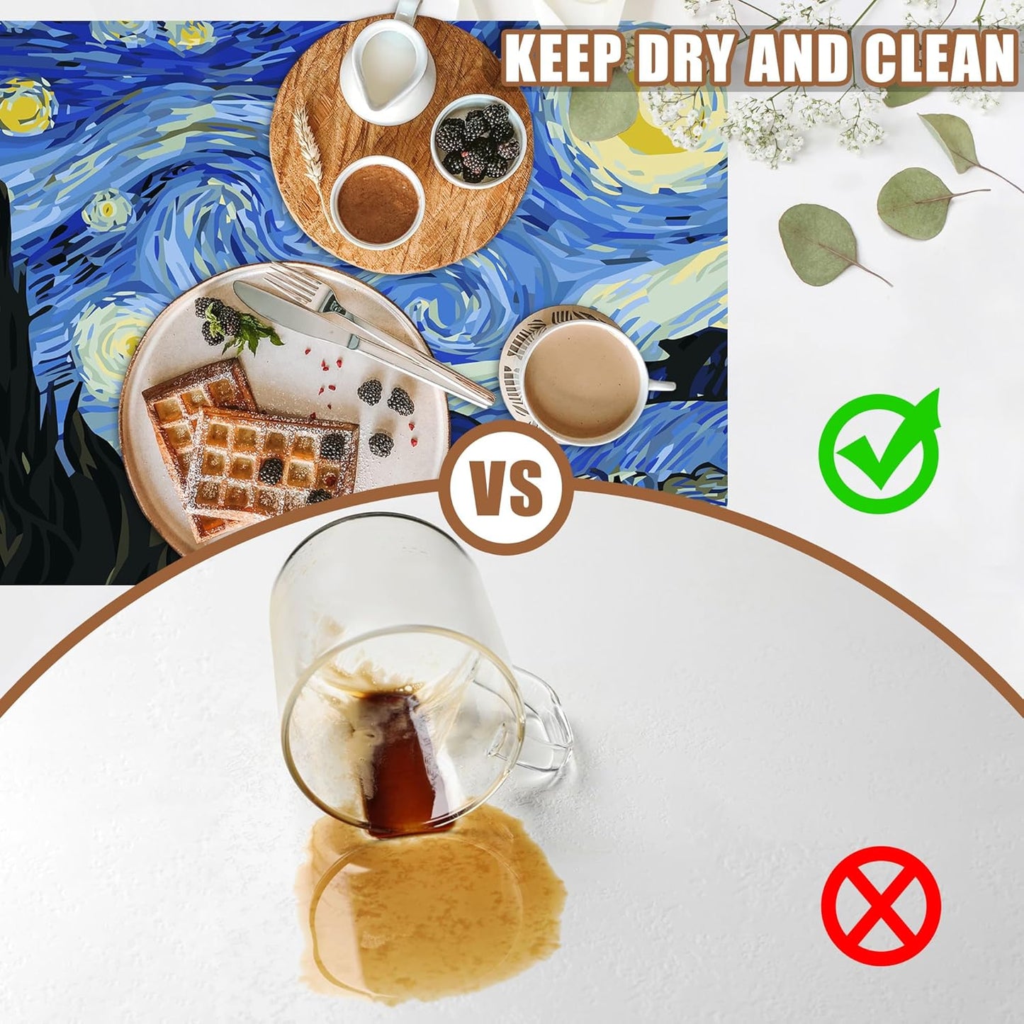 Dish Drying Mat Starry Night Art Coffee Bar Mat for Countertop Absorbent Rubber Backed Hide Stain Dish Drainer Rack Pad Espresso Machine Coffee Pot Dining Room Decoration 11.8 x 19.7 Inch