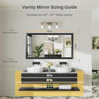 Briivue 55.1x30.1 Inch Black Bathroom Mirror - Image 2