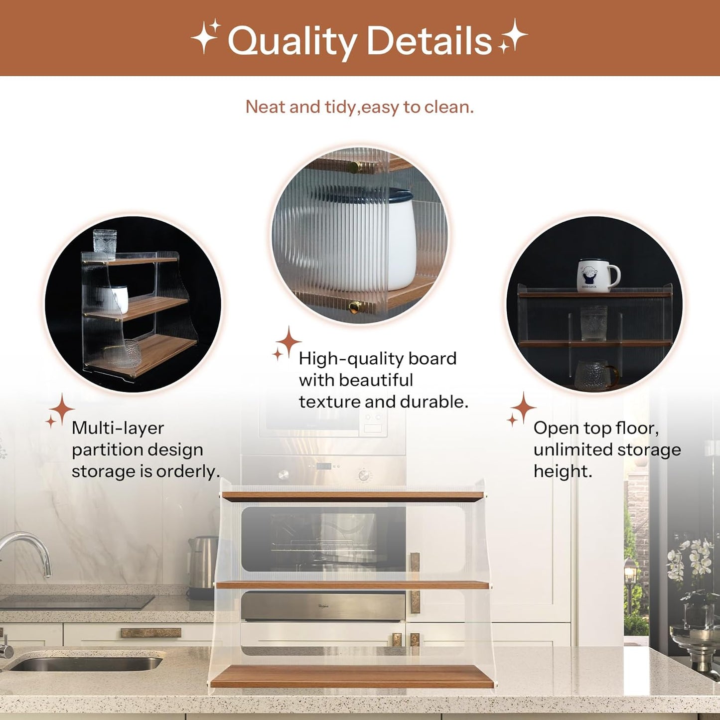 Coffee Mug Holder Wooden Cup Station Organizer 3 Tier Cup Holder for Coffee Bar Mug Display Rack for Countertop Mug Holder Shelf for Home Kitchen Nut Brown Solid Wood