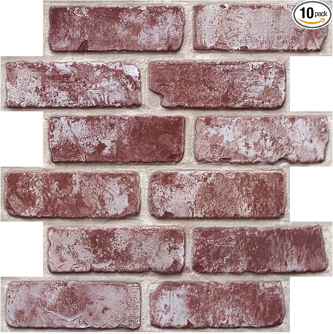 COMSTICKC 3D Faux Brick Wall Panels Peel and Stick Wall Covering, Not Real Brick by COMSTICKCDECOR