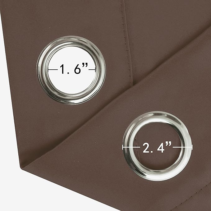 LEMOMO Chocolate Brown Thermal Blackout Curtains/52 x 108 Inch/Set of 2 Panels - Image 5