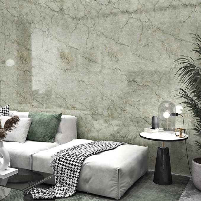 Cyan Marble Contact Paper for Countertops Waterproof Marble Wallpaper Peel and - Image 8