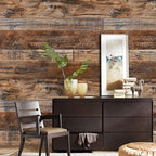 WENMER 23.6" x 78.7" Brown Wood Peel and Stick Wallpaper Shiplap Self Adhesive - Image 8