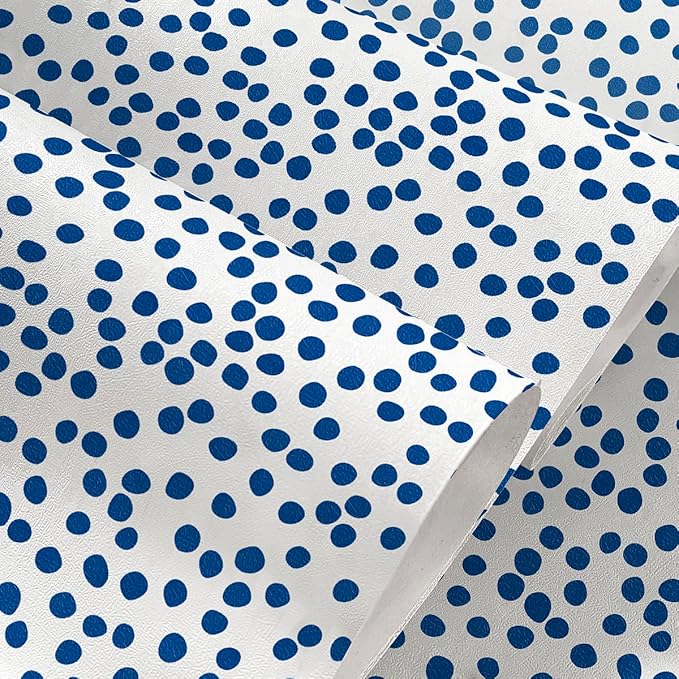 Jeweluck Blue Polka Dot Peel and Stick Wallpaper Blue and White Contact Paper - Image 5