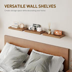 RALGEND Floating Shelves for Wall, 1.5" Thick Wall Shelf Set of 3 - Image 4