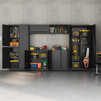 Garage Storage Cabinet with Wheels, Lockable Metal Storage Cabinet - Image 2