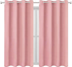 LEMOMO Pink Blackout Curtains/52 x 45 Inch Length Kids Curtains/Set of 2 Panels - Image 2