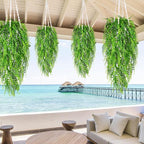 Waipfaru 4Pcs Fake Ferns Fake Hanging Plants Artificial Ferns - Image 9