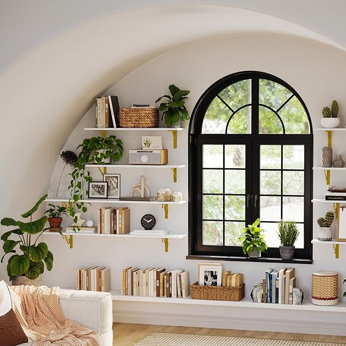 DINZI LVJ Long Wall Shelves, 47.3" Wall Mounted Shelves, Large Floating Shelves - Image 2