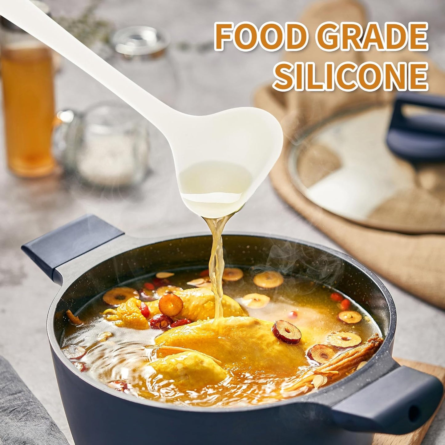 18 Pcs Cooking Utensils Set, Kitchen Utensils Set with Utensil Holder, 446°F Heat Resistant Silicone Spatula Set, Kitchen Gadgets Tools Set for Nonstick Cookware BPA FREE